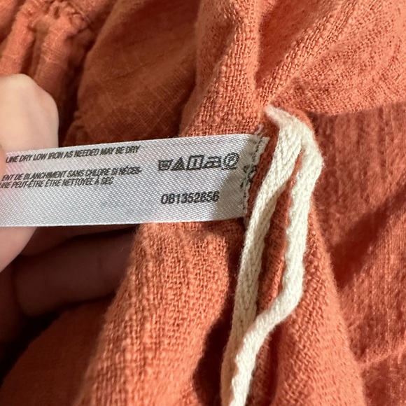 Free People Boho Orange Ginger Spice Zuri Ruffle Open Back Blouse size XS EUC - Picture 13 of 13